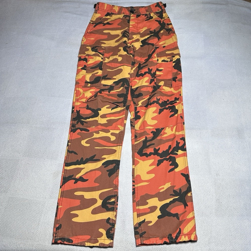 Rothco Orange Woodland Camo‎ Cargo Combat Military BDU Pants Size XS Regular